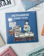 Magnet vuông hình VN street food cô gái bán chè