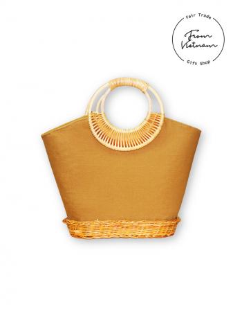 Túi đáy mây ( Luxury rattan with fabric hand bag)